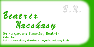 beatrix macskasy business card