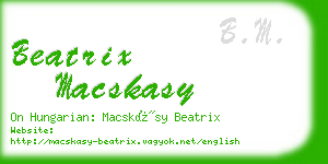 beatrix macskasy business card